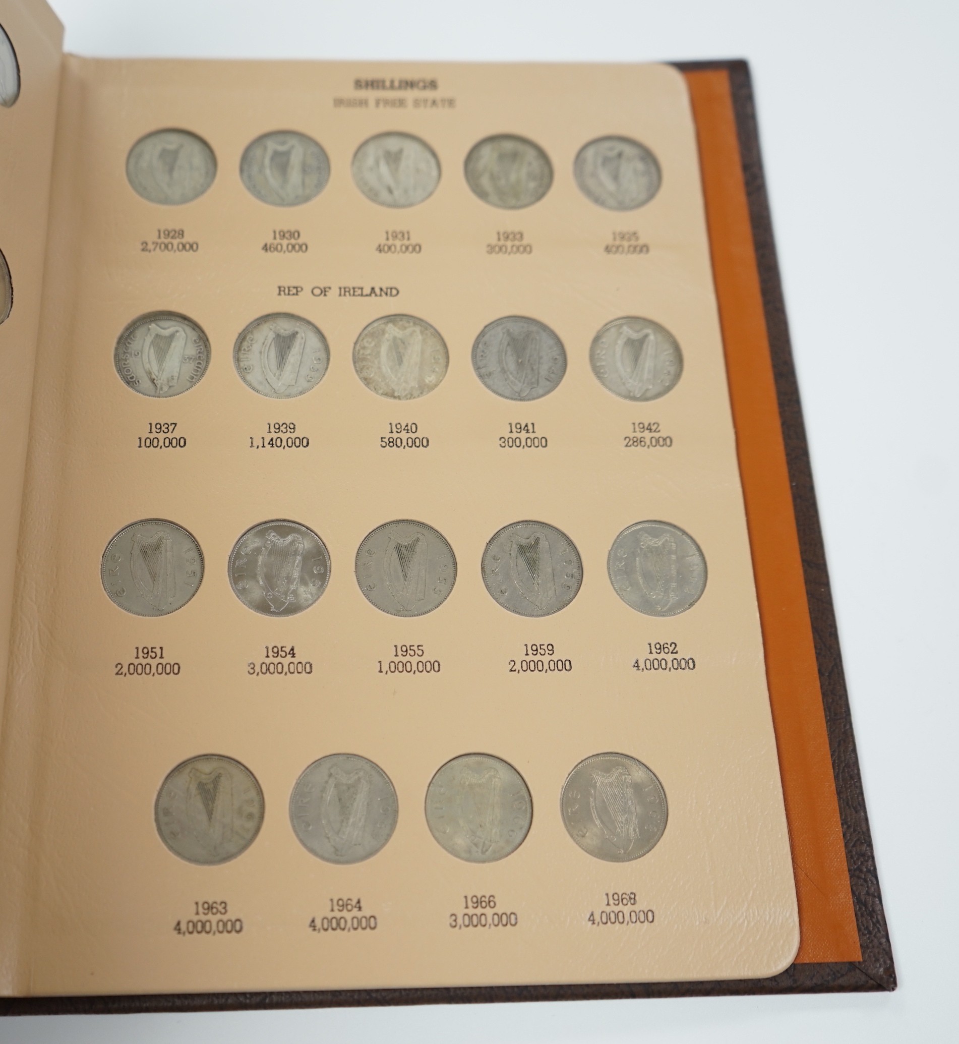 Various albums of Icelandic, Ireland and Fijian coinage and a group of replica US dollars